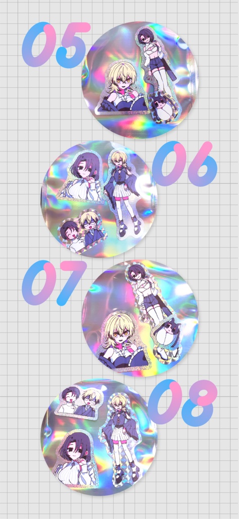 乙直ホログラムステッカー【再販】