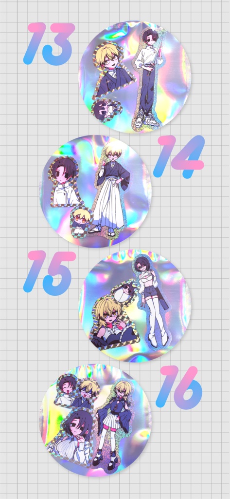 乙直ホログラムステッカー【再販】