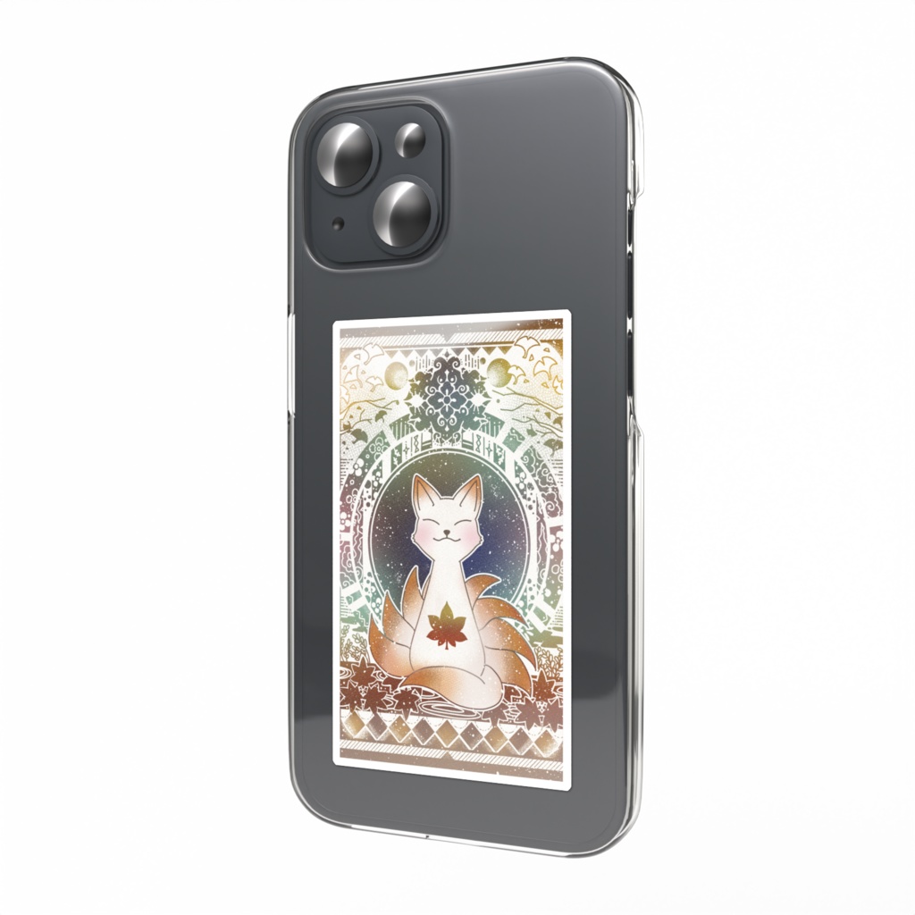 秋ときつね スマホステッカー