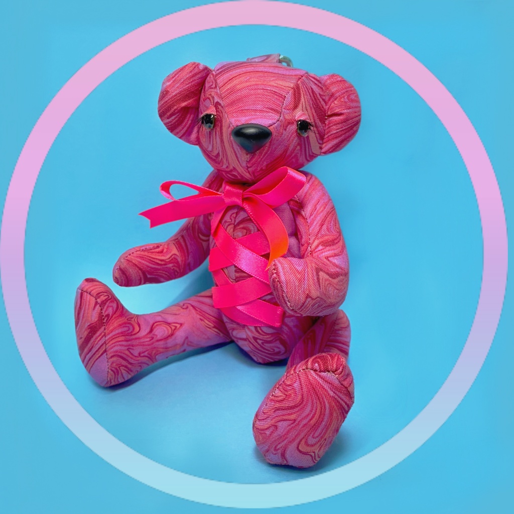 pink×pink teddy bear