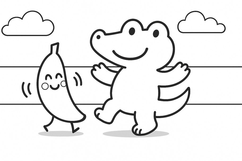 とんでったバナナ　ぬり絵