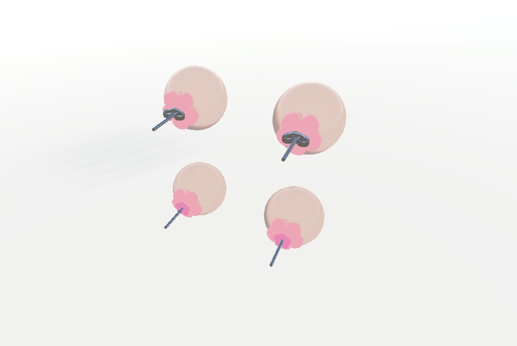 Glass beaded Flower Earrings ガラス玉 花 イヤリング ㅣ3D Model, VRChat