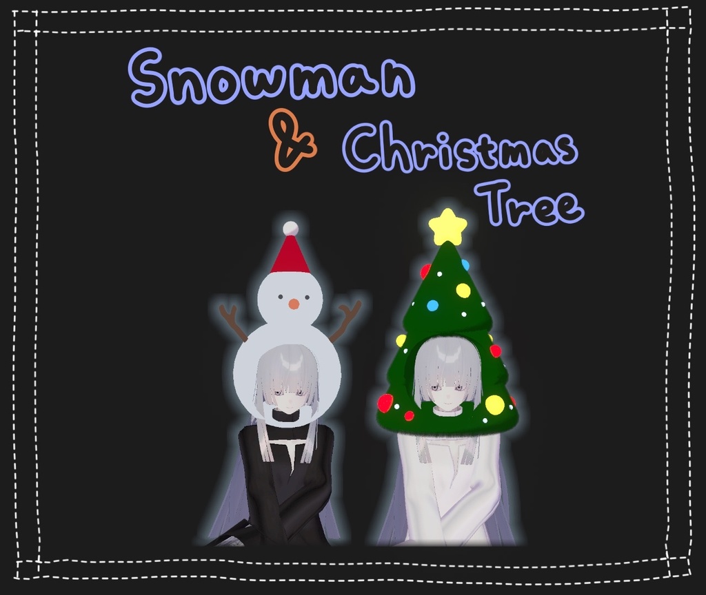 Christmas hat クリスマス⛄雪だるまと🎄ツリー帽子ㅣ3D model 【VRChat】