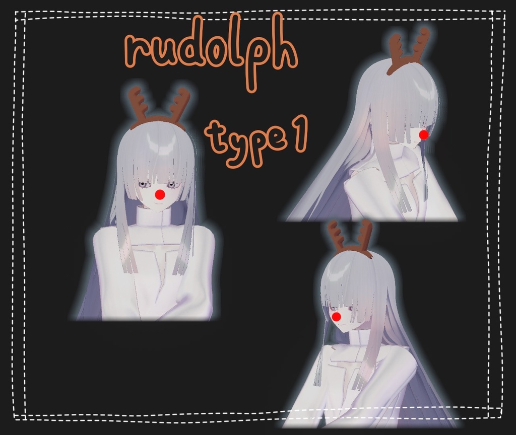 Christmas Rudolph hairband クリスマスルドルフセットㅣ3D model 【VRChat】