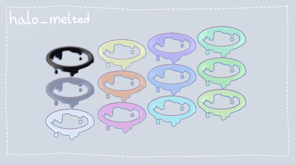 A Melted Angel Ring Set 溶けたエンジェルリングセットㅣ3D モデル【VRChat】