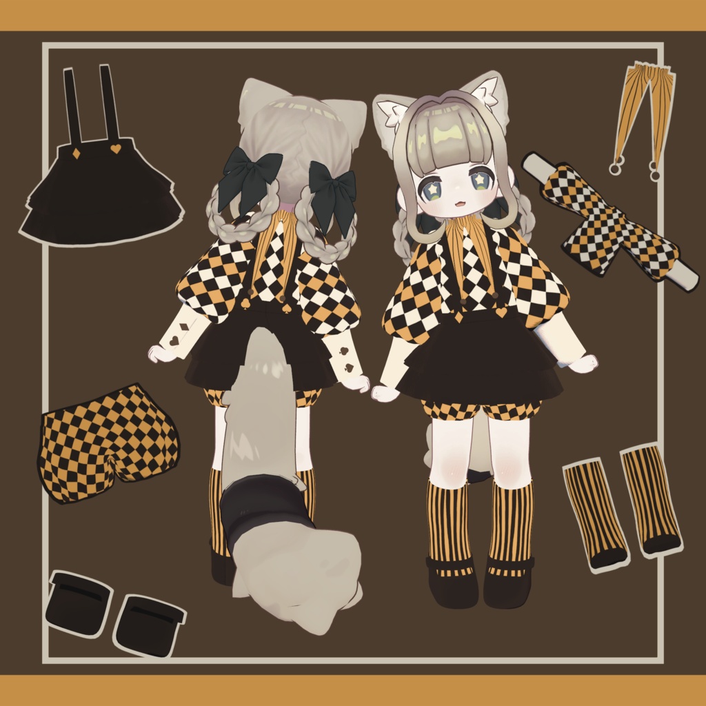 【キプフェル Kipfel】✨🎃halloween sale🎃✨ハロウィン衣装<かぼちゃ色ピエロ>