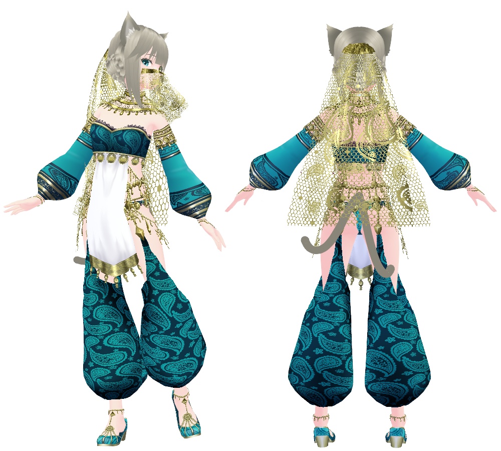 【Vroid衣装/無料】アラビアンな衣装【3色セット】