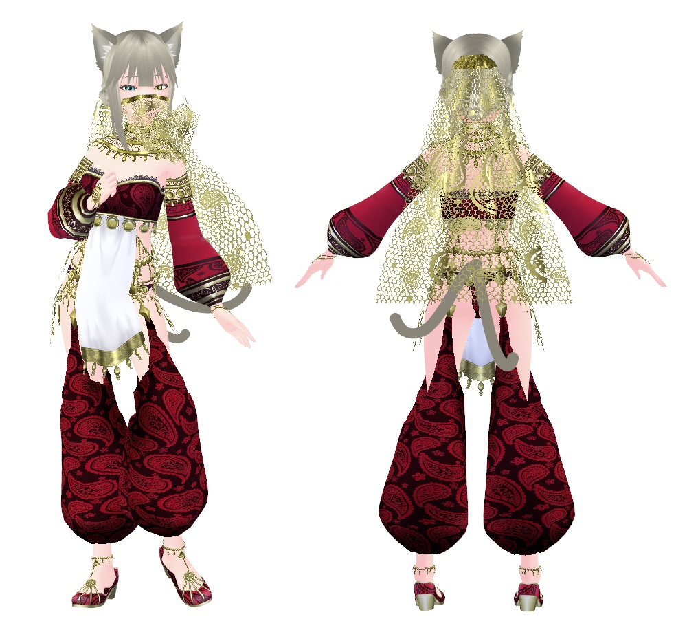 【Vroid衣装/無料】アラビアンな衣装【3色セット】