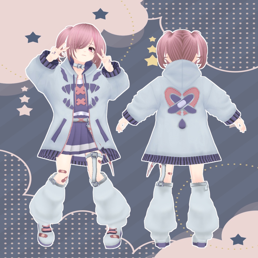 【VRoid衣装/無料】わるい子パーカーセット