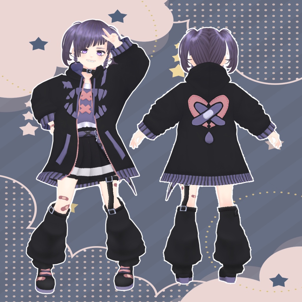 【VRoid衣装/無料】わるい子パーカーセット