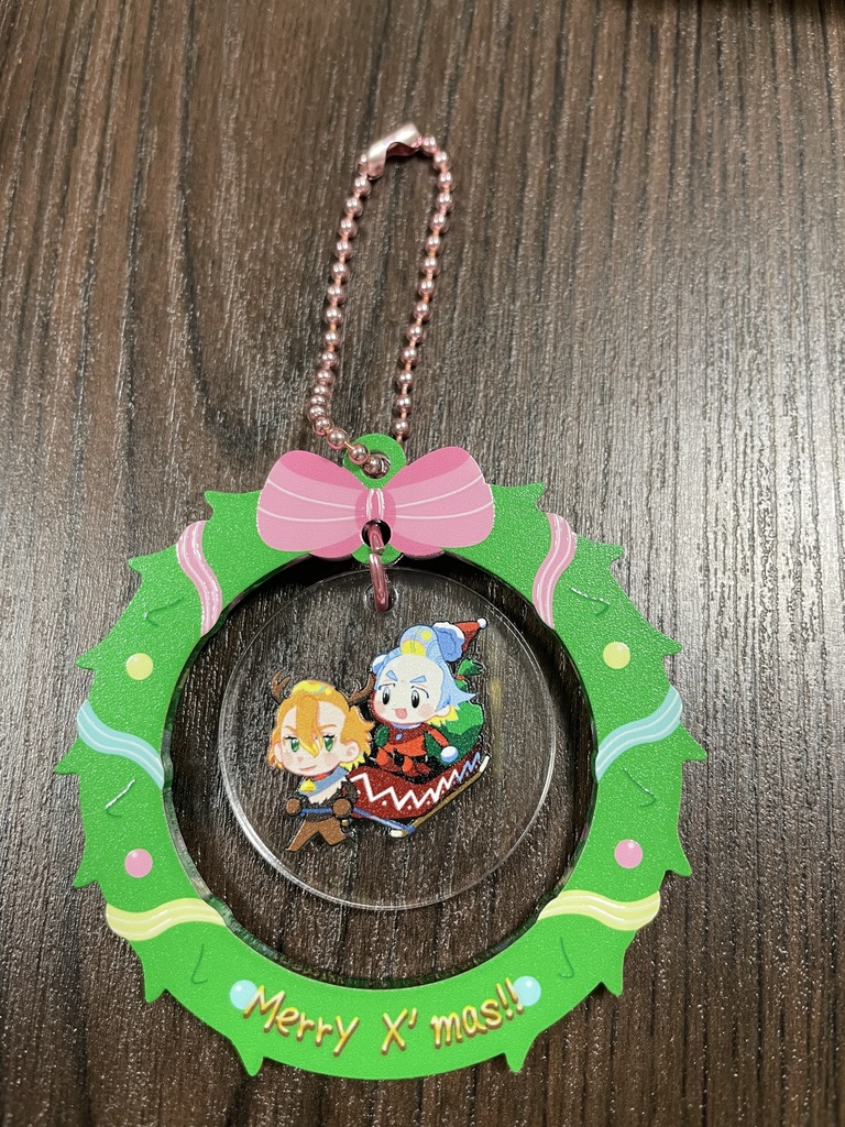 【すみスゼパーク特製】 クリスマスリース型ゆらゆらアクリルキーホルダー