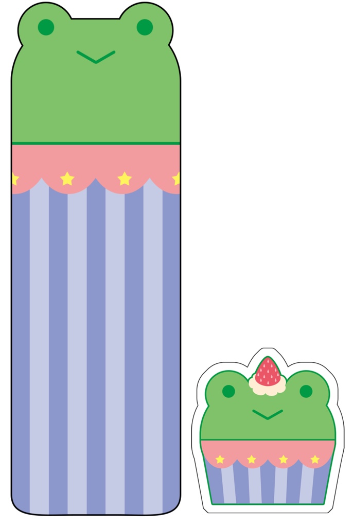 カエルのフェルトしおり＆シールセット