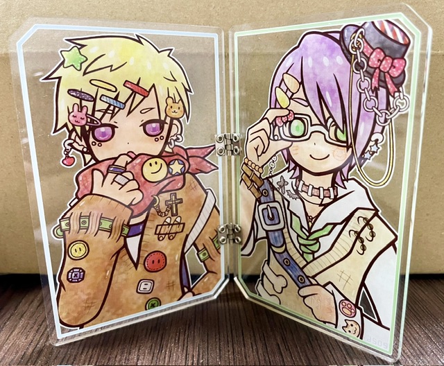 【装飾男子】びょう風型アクリルスタンド