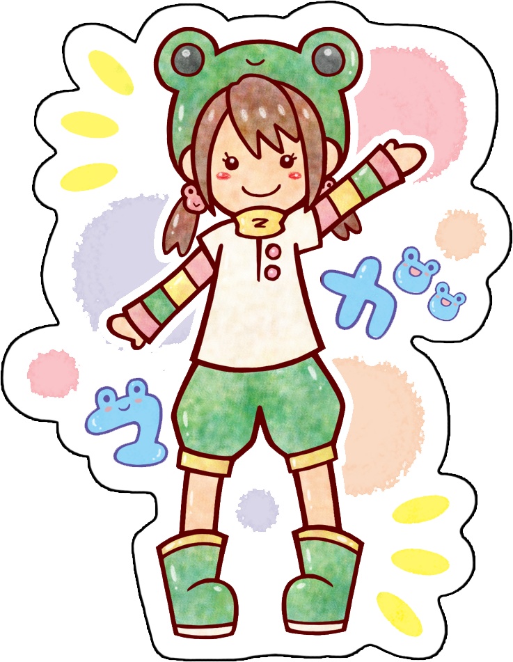 【カエル】ガマちゃんステッカー2種