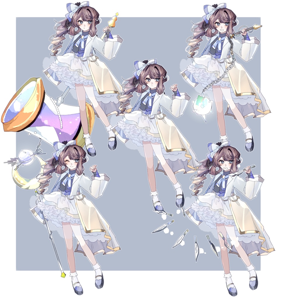 フリー立ち絵 色々な武器の魔法少女