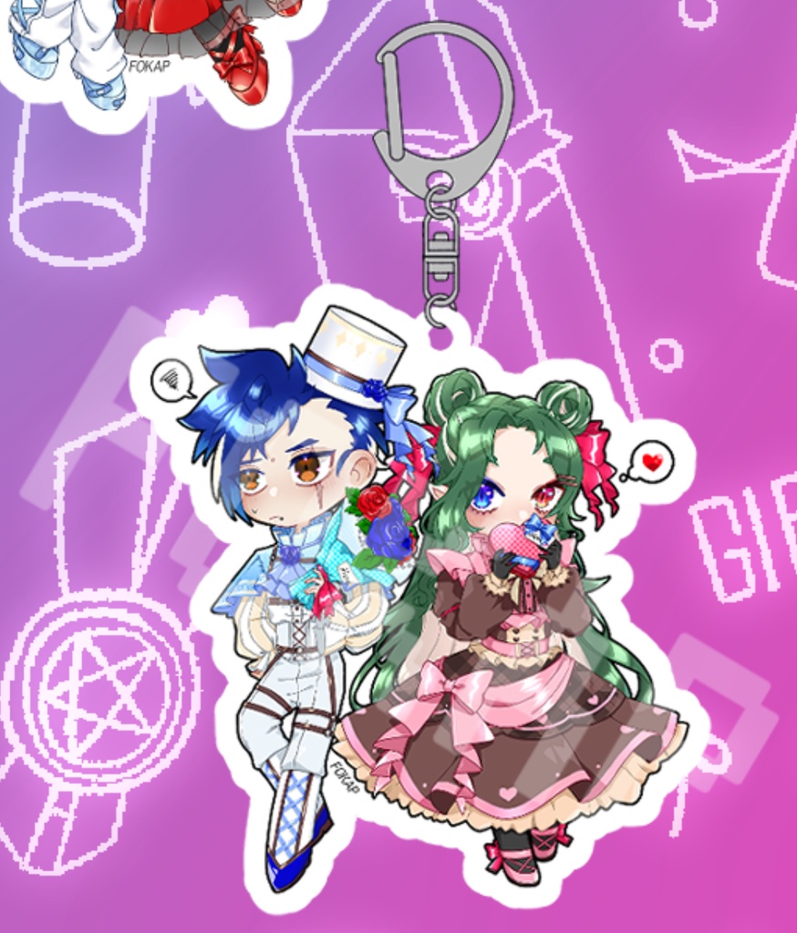 オーウェン&ガーネットのアクリルキーホルダー