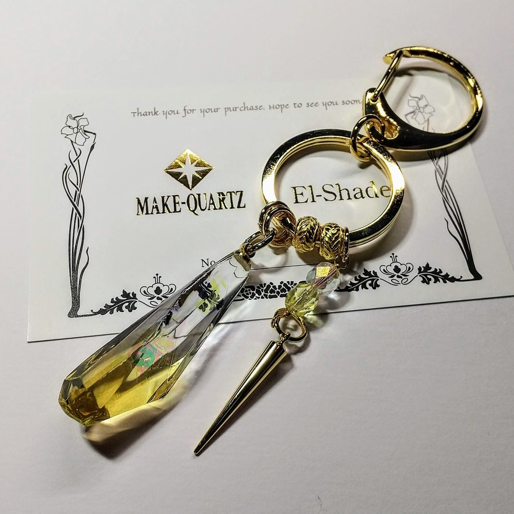 【推し色鉱石レジン・選択型オーダー】チェーンネックレス・本革紐ペンダント【鹿革】・バッグチャーム【メイクォーツ】