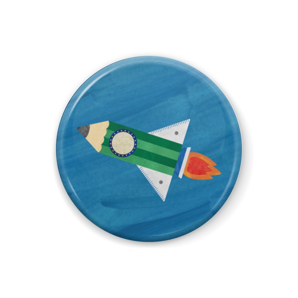 ロケット缶バッチ（宇宙はっけん隊）