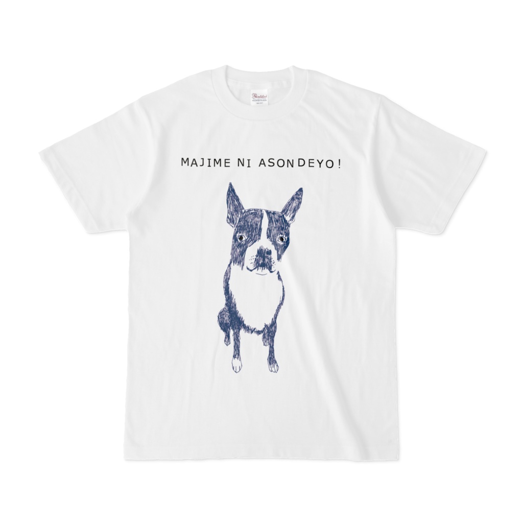 ボストンテリアデザイン「真面目に遊んでよ」