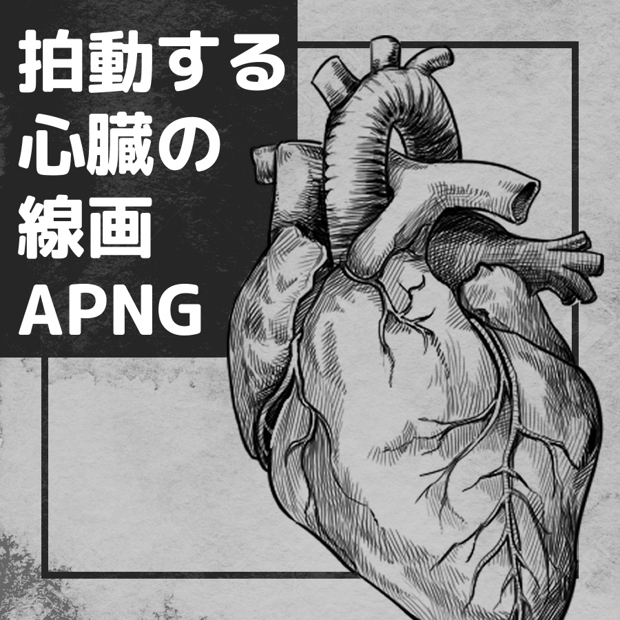 【APNG】拍動する心臓の線画