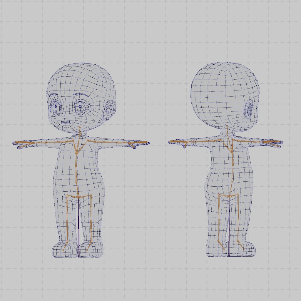 【3D】3頭身 素体モデル