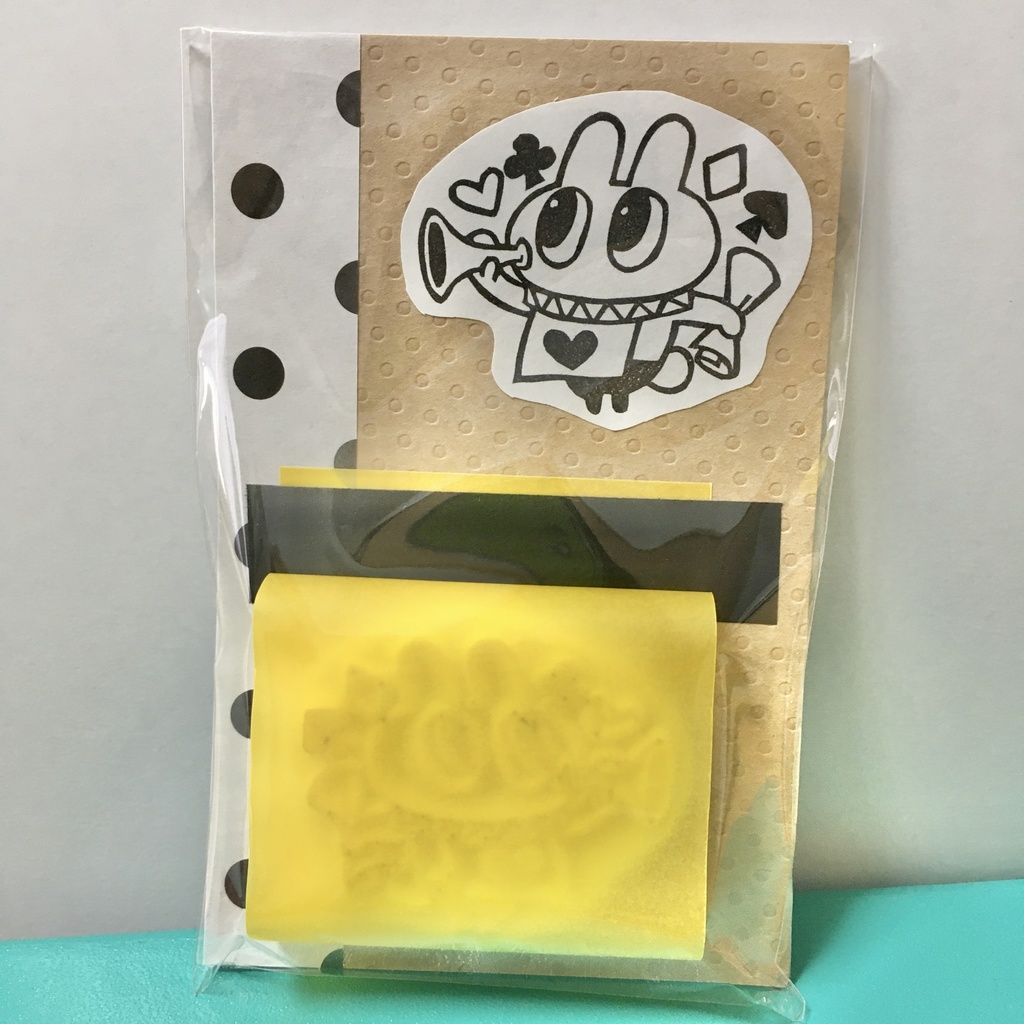 消しゴムはんこ 白うさぎa ナベタケイコの消しゴムはんこ Booth