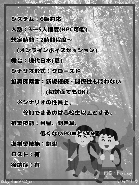 【CoC6版】森林浴トレッキングツアーへようこそ!