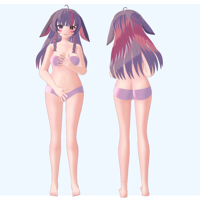 VRChat想定オリジナル3Dモデル「nococo -のここ-」v.1.2.1