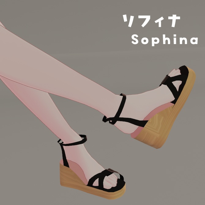 複数アバター対応.カジュアルサンダル.【3D衣装】