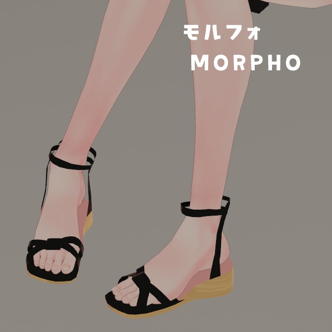 複数アバター対応.カジュアルサンダル.【3D衣装】