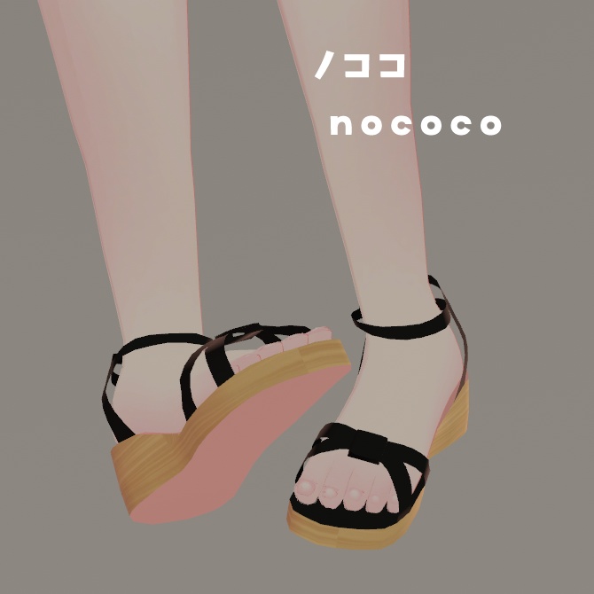 複数アバター対応.カジュアルサンダル.【3D衣装】