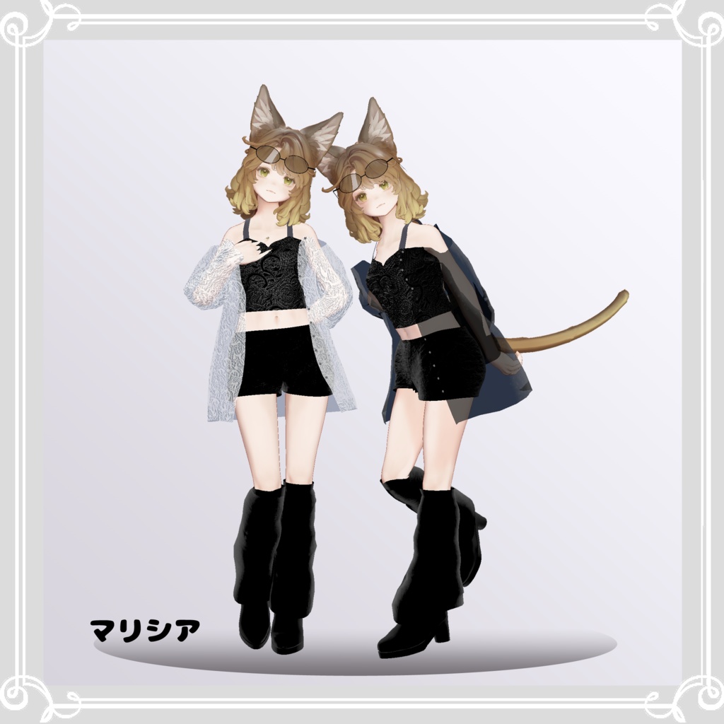 【複数アバター対応】 reine noire 【VRChat向け3D衣装】