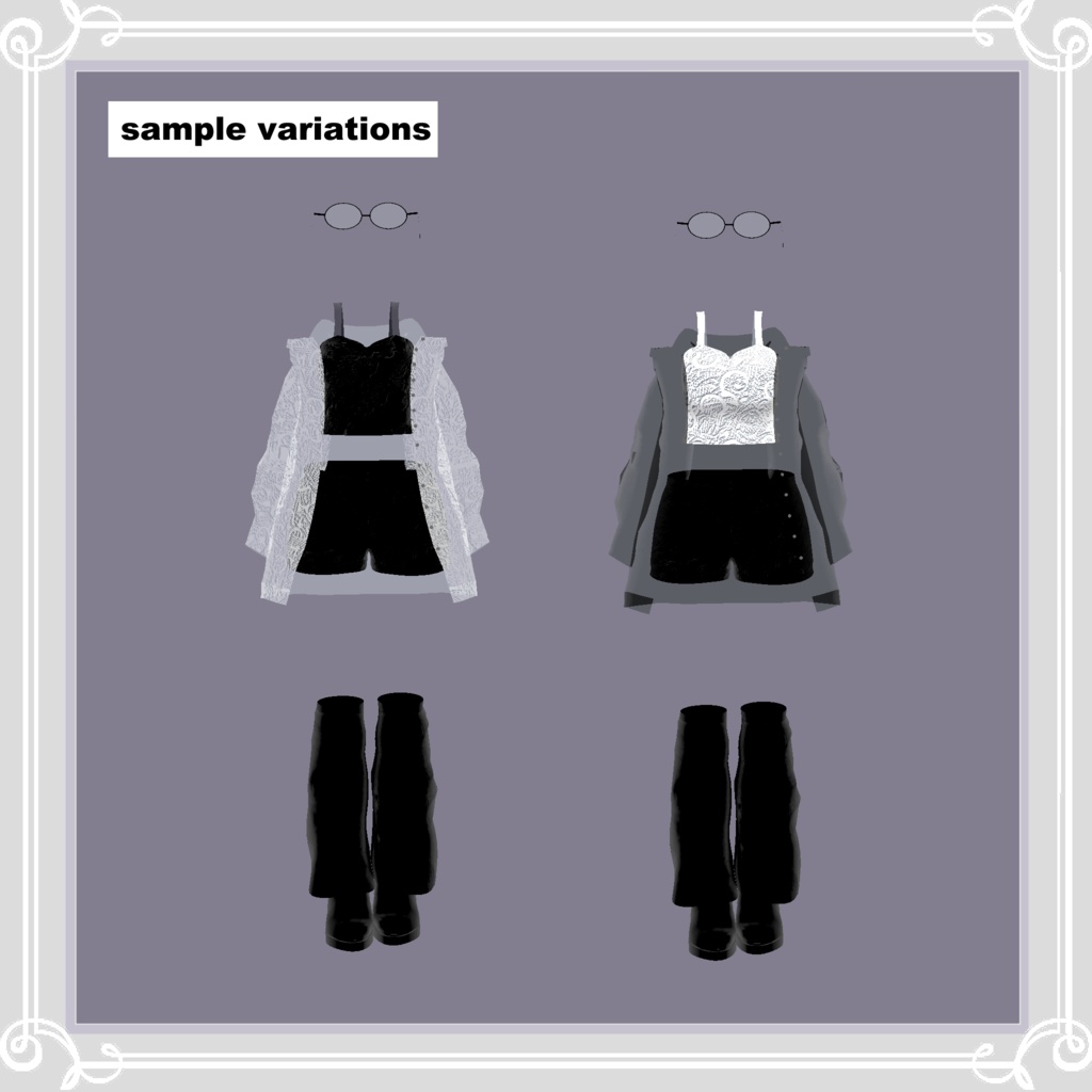 【複数アバター対応】 reine noire 【VRChat向け3D衣装】