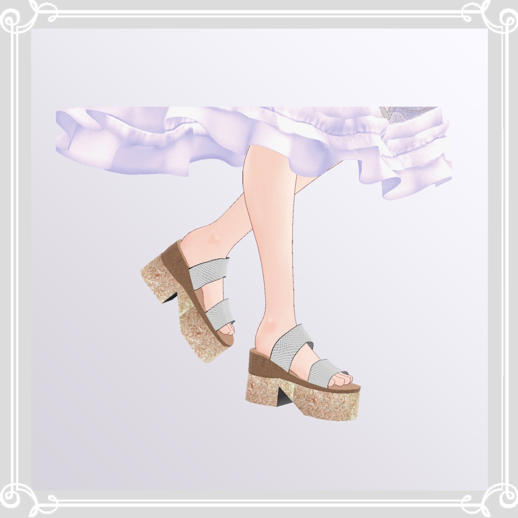 複数アバター対応.厚底サマーサンダル【VRChat向け衣装】