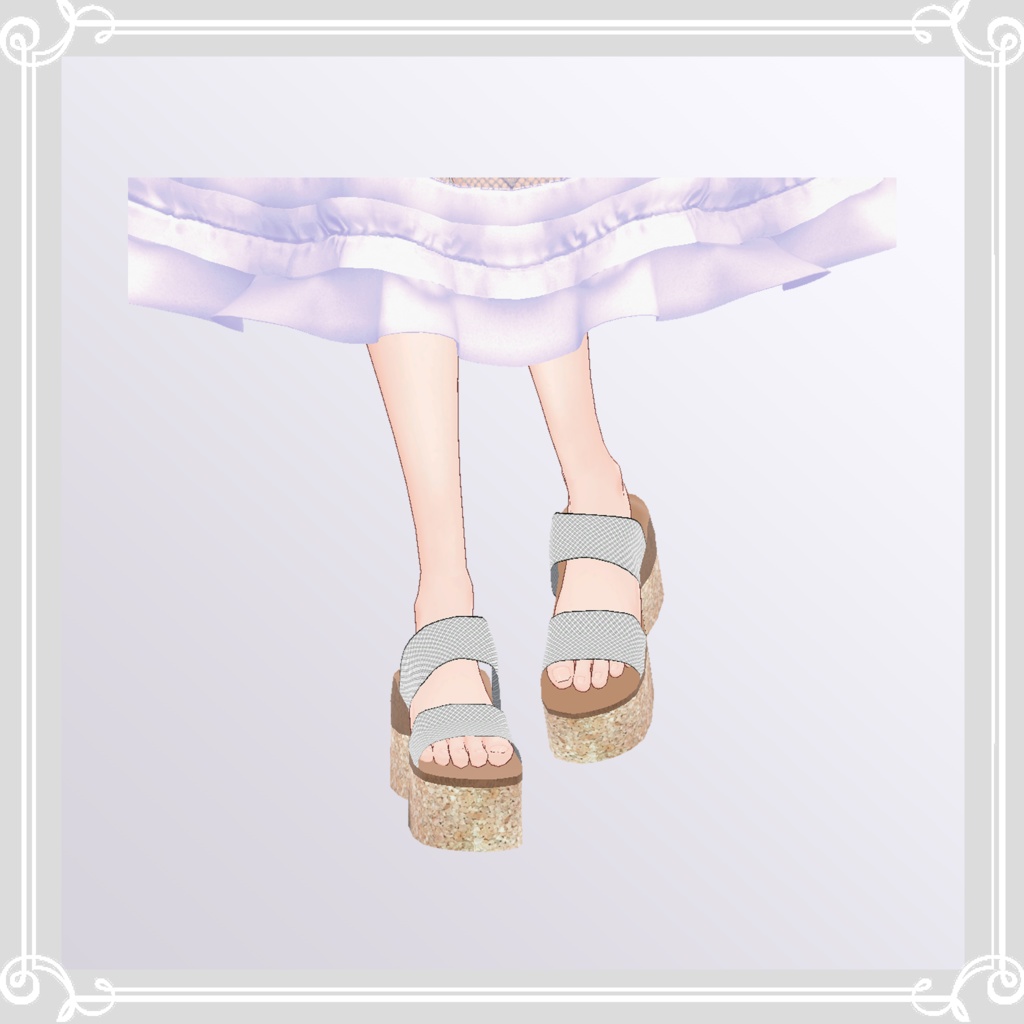 複数アバター対応.厚底サマーサンダル【VRChat向け衣装】