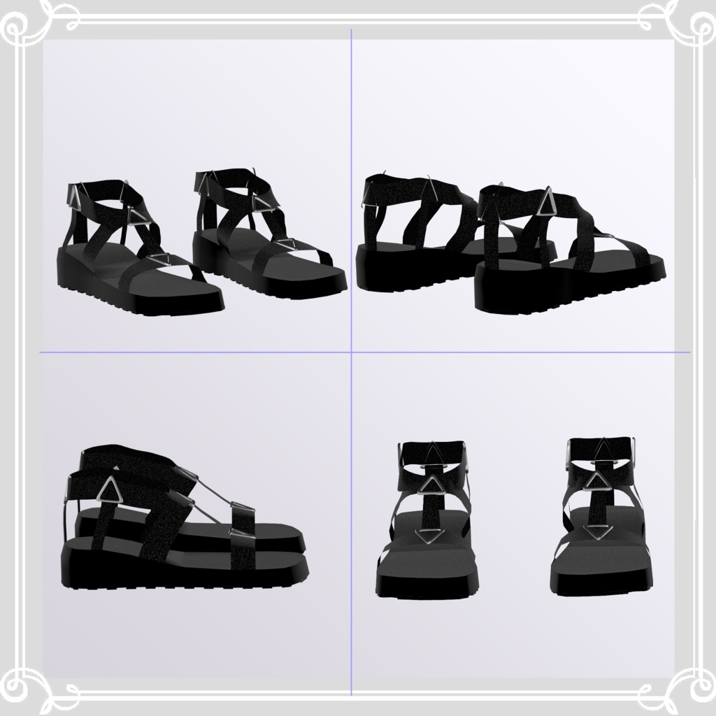 複数アバター対応.トライアングルサンダル2025【Vrchat想定衣装】