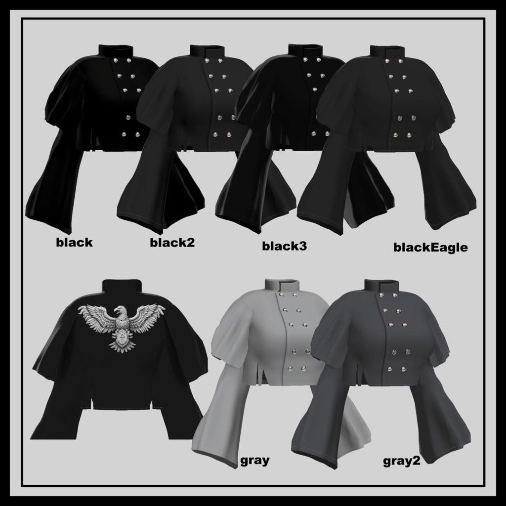 【複数アバター対応】 black pockets 【マニッシュ-パンツスタイル.コーデ】