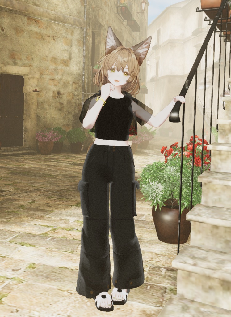 【複数アバター対応】 black pockets 【VRChat向け3D衣装】