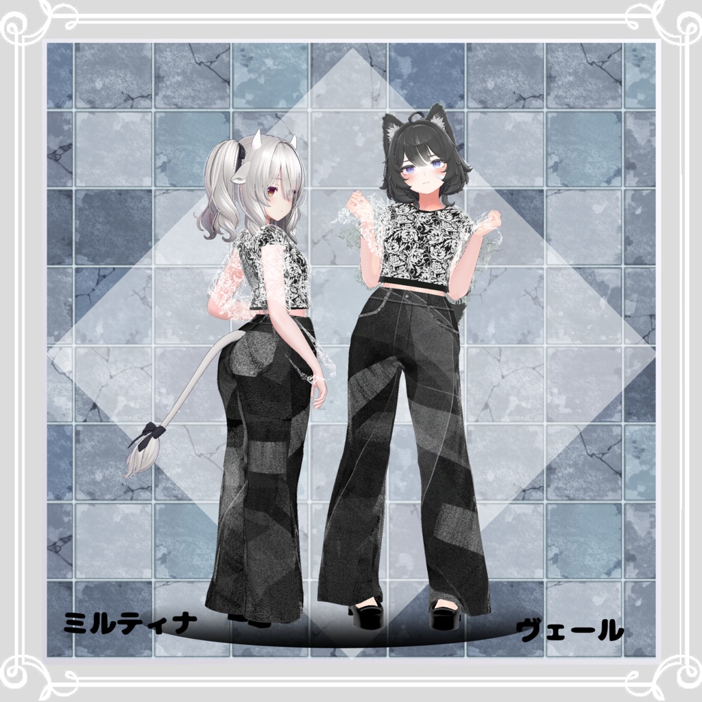 【複数アバター対応】 profound grayscale 【VRChat向け3D衣装】