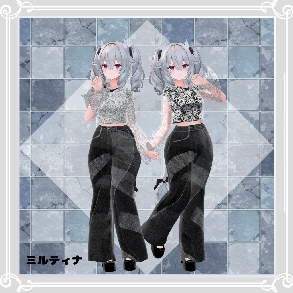 【複数アバター対応】 profound grayscale 【VRChat向け3D衣装】