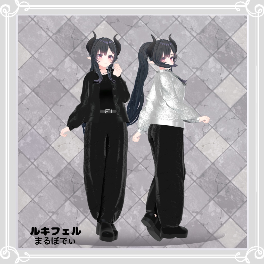 【複数アバター対応】 Leather nail 【VRChat向け3D衣装】