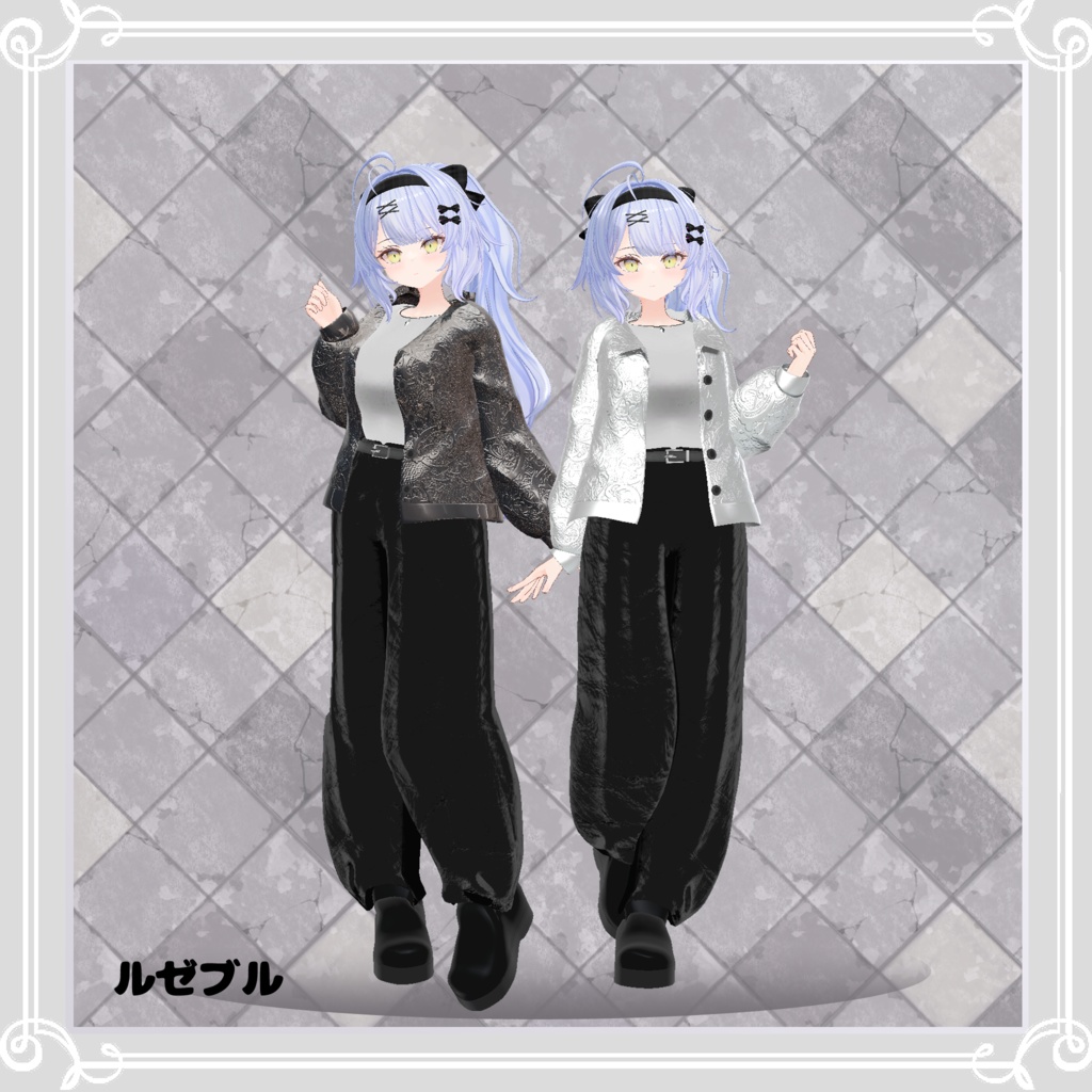 【複数アバター対応】 Leather nail 【VRChat向け3D衣装】