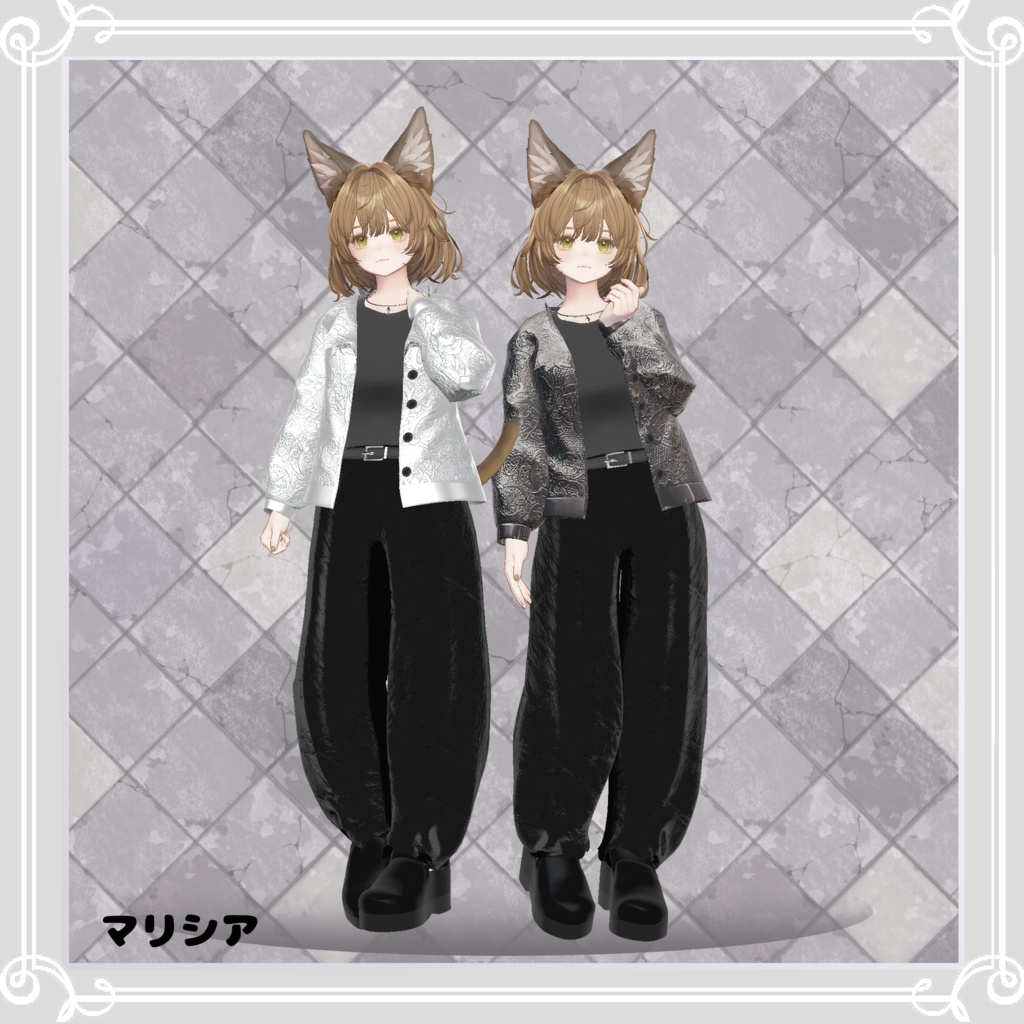 【複数アバター対応】 Leather nail 【VRChat向け3D衣装】