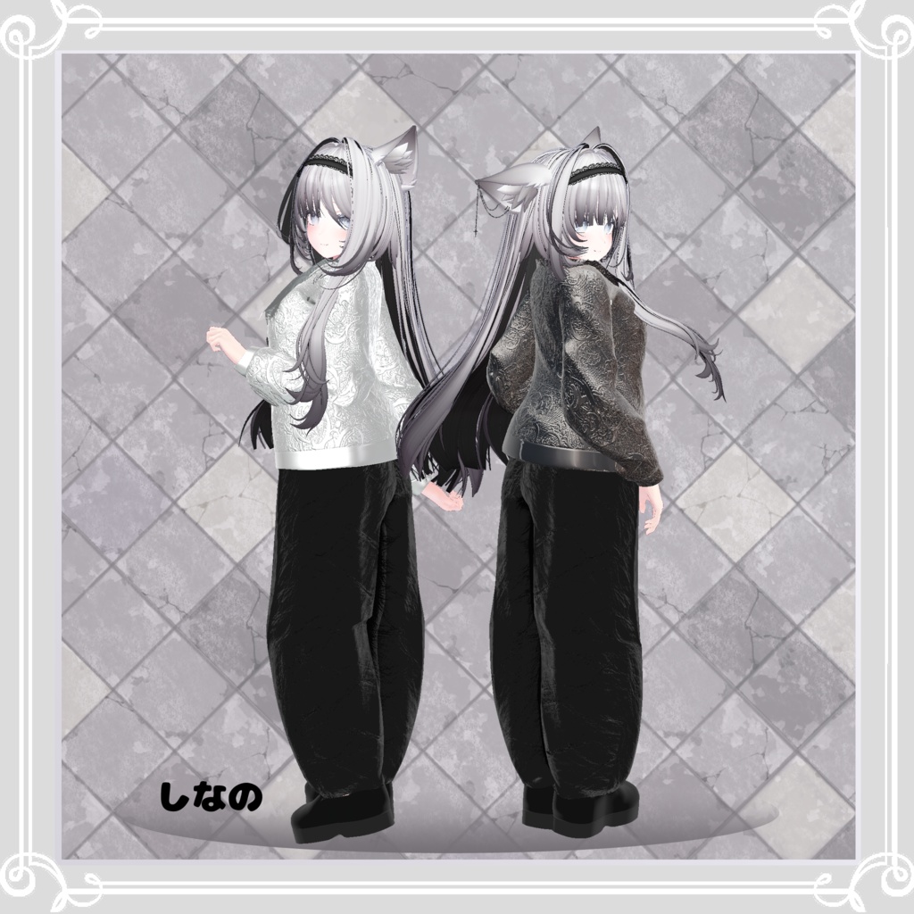 【複数アバター対応】 Leather nail 【VRChat向け3D衣装】