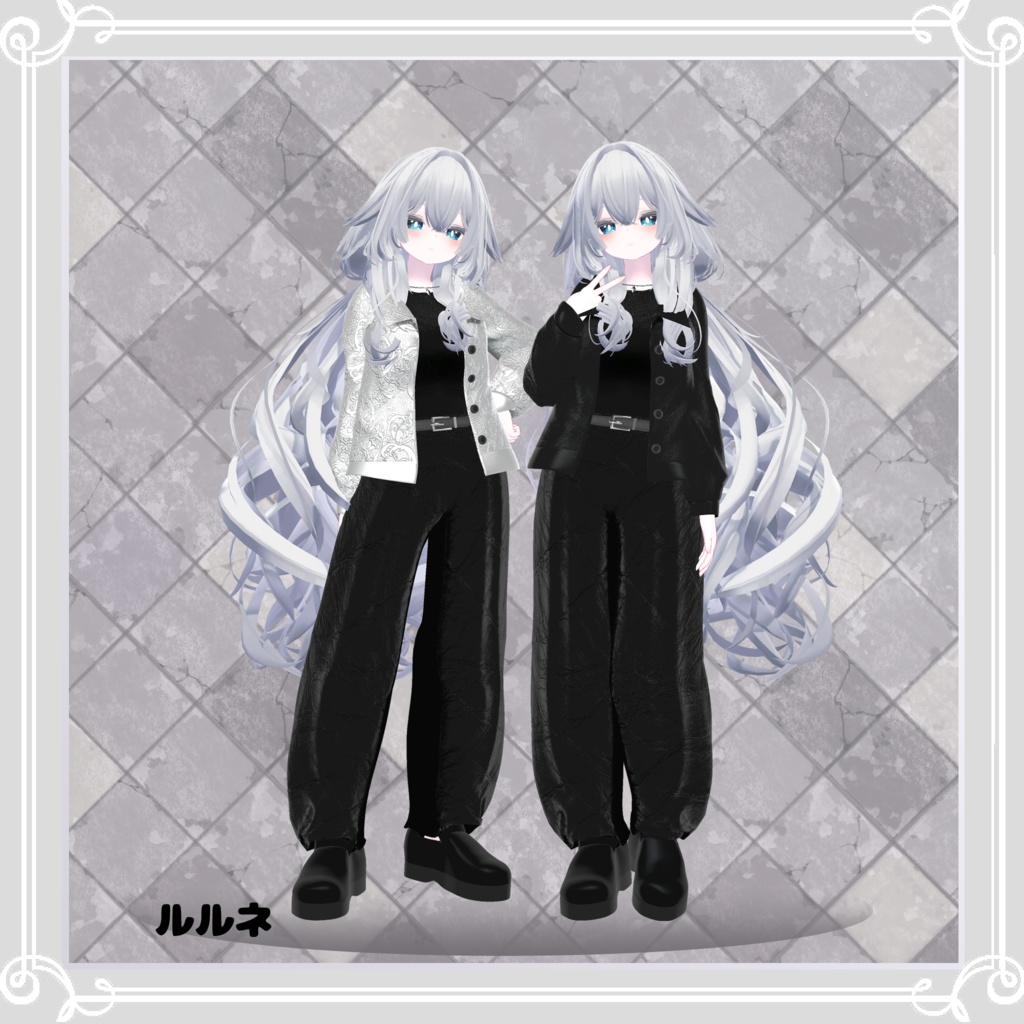 【複数アバター対応】 Leather nail 【VRChat向け3D衣装】