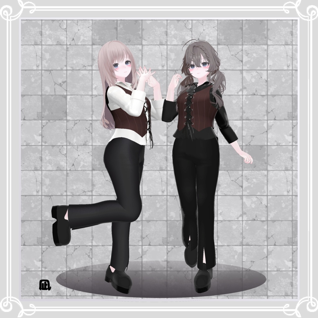 【複数アバター対応】 coolLady 【カジュアルクール-パンツスタイルコーデ】