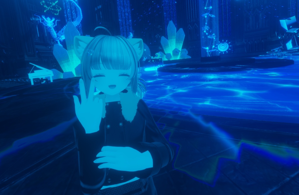 【複数アバター対応】 ice spear 【レイヤ―ドスカート-パンツスタイルコーデ】