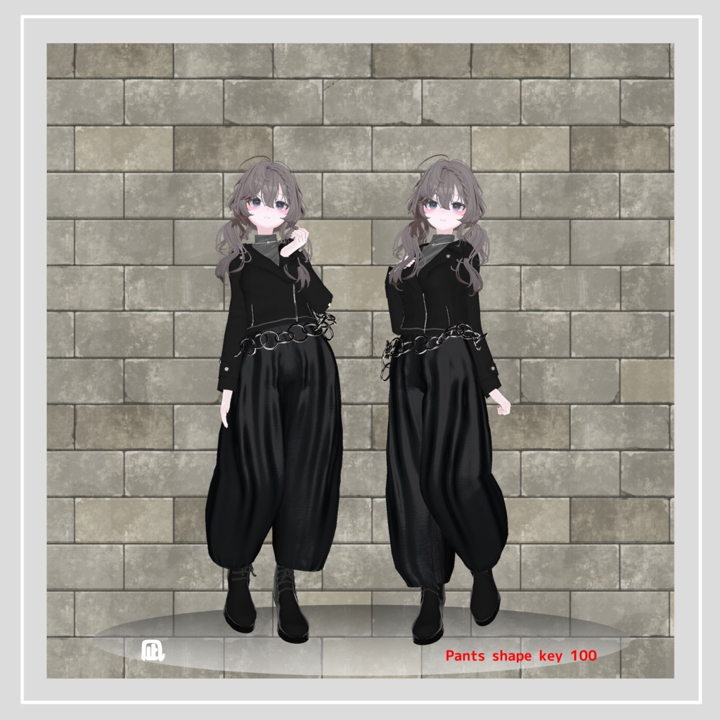 【複数アバター対応】 Dance with Dance 【ブラックコーデ-パンツスタイル】