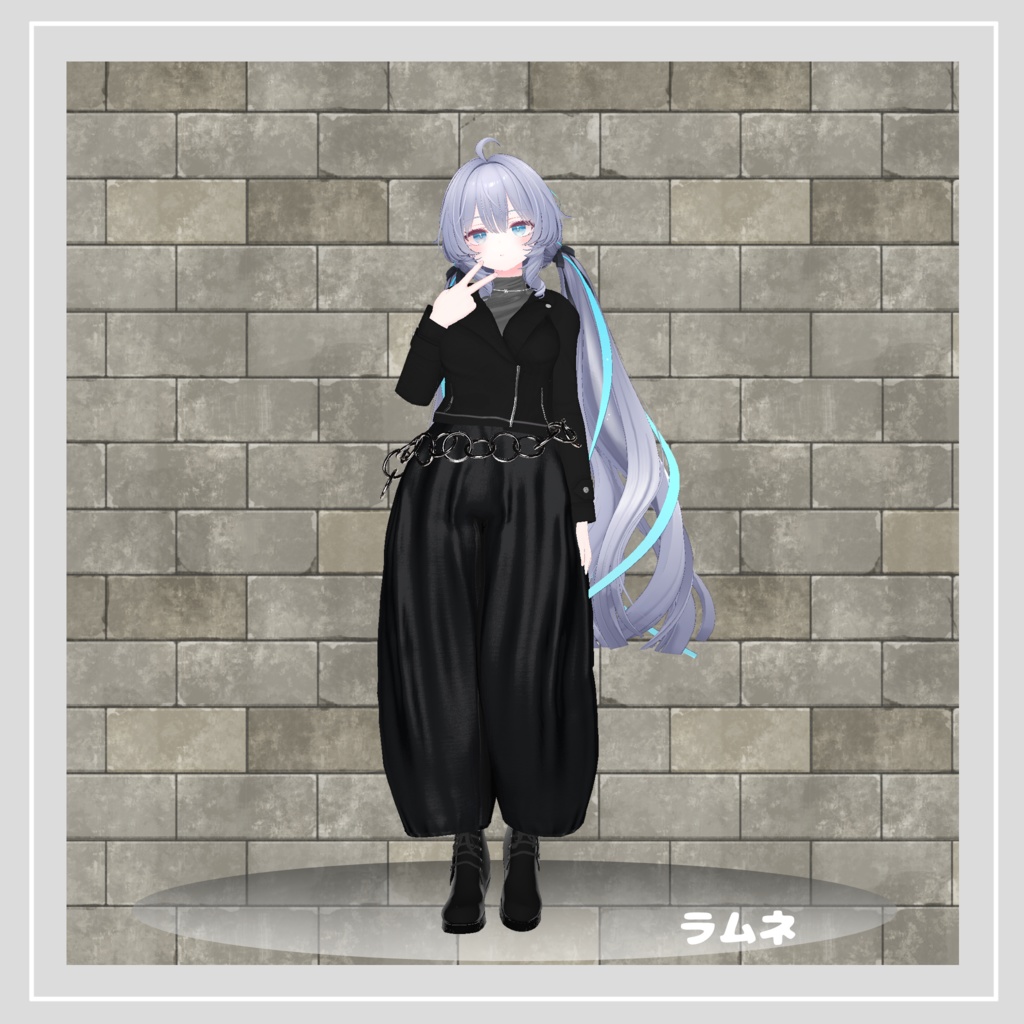 【複数アバター対応】 Dance with Dance 【ブラックコーデ-パンツスタイル】