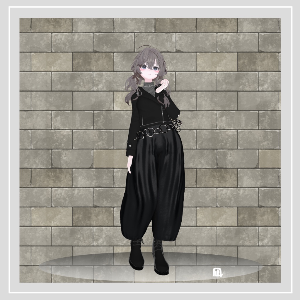 【複数アバター対応】 Dance with Dance 【ブラックコーデ-パンツスタイル】